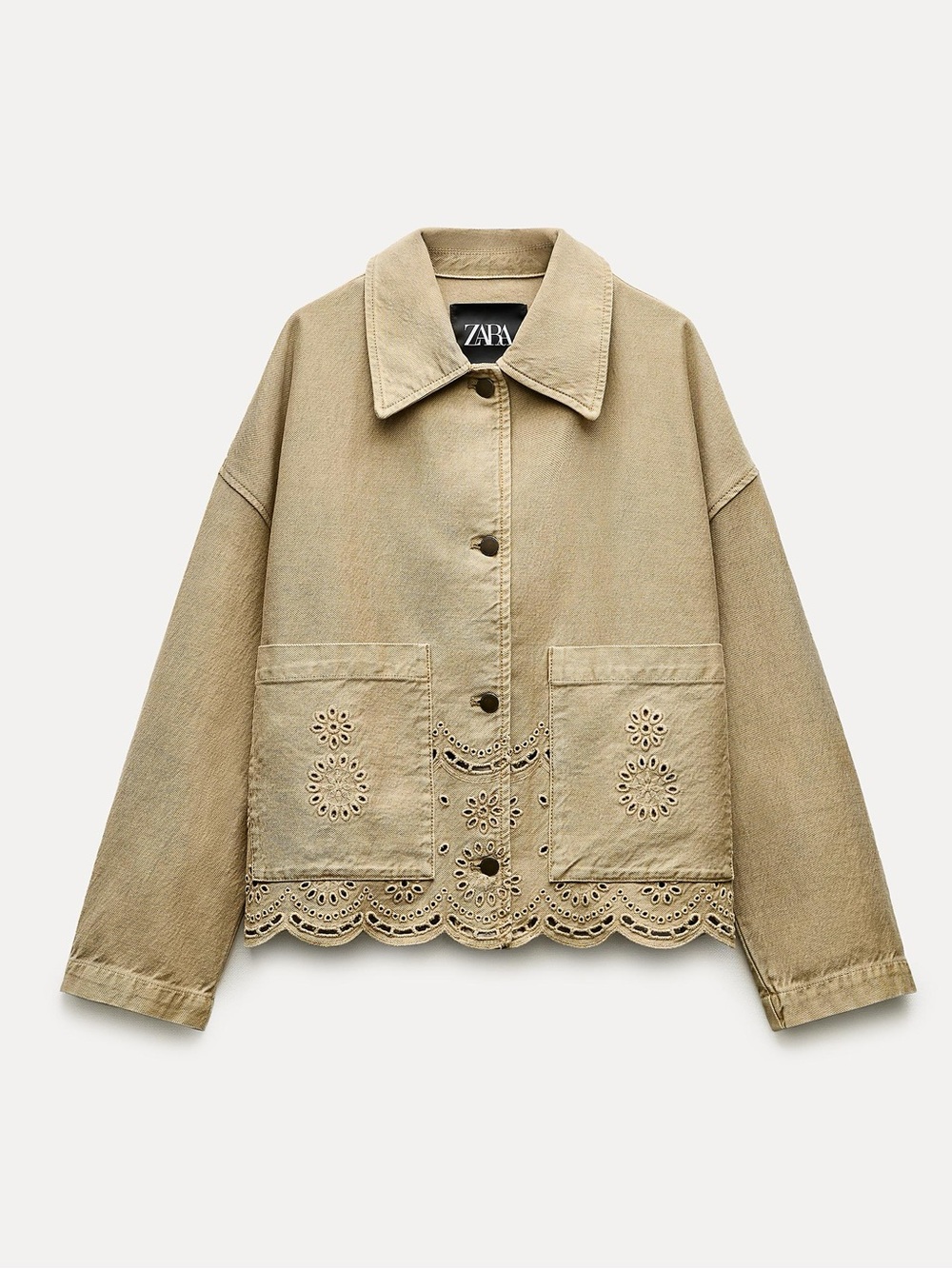 ZARA ZW COLLECTION EMBROIDERED OVERSHIRT size XS
